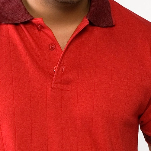 polo tshirt 260 GSM Heavy jacquard drop needle interlock red